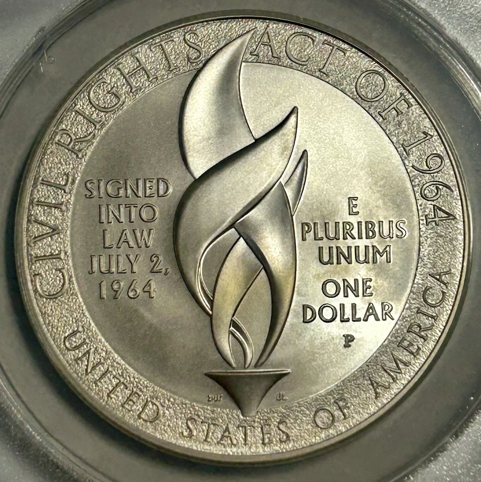 2014-P $1 1964 Civil Rights Act Commemorative Silver (ANACS MS70) WDEW5293DS - Image 4 of 4