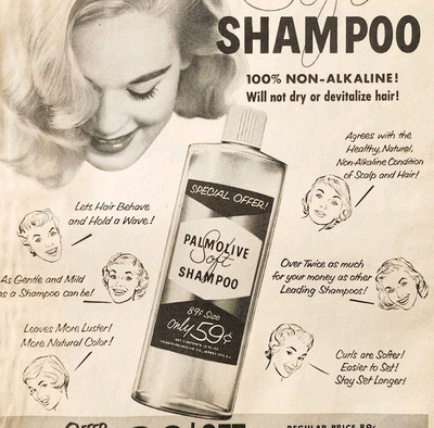 1955 Palmolive Soft Shampoo Advertisement Hair Beauty Hygiene Vintage DWQQ8