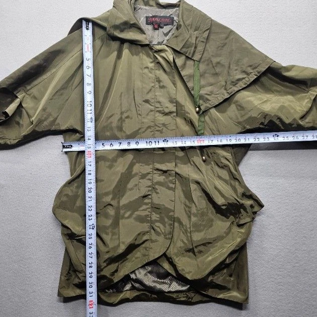 Simon Chang 女式中号橄榄绿色半袖运动服上衣 — 第 4/4 张图片