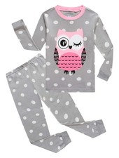 Owl Baby Girls Long Sleeve Pajamas Sets Cotton 12-18 Months, Owl/Grey/A1