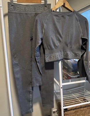 Better Bodies 2-piece Gray Gym Set Women's Medium Top and Leggings Workout M