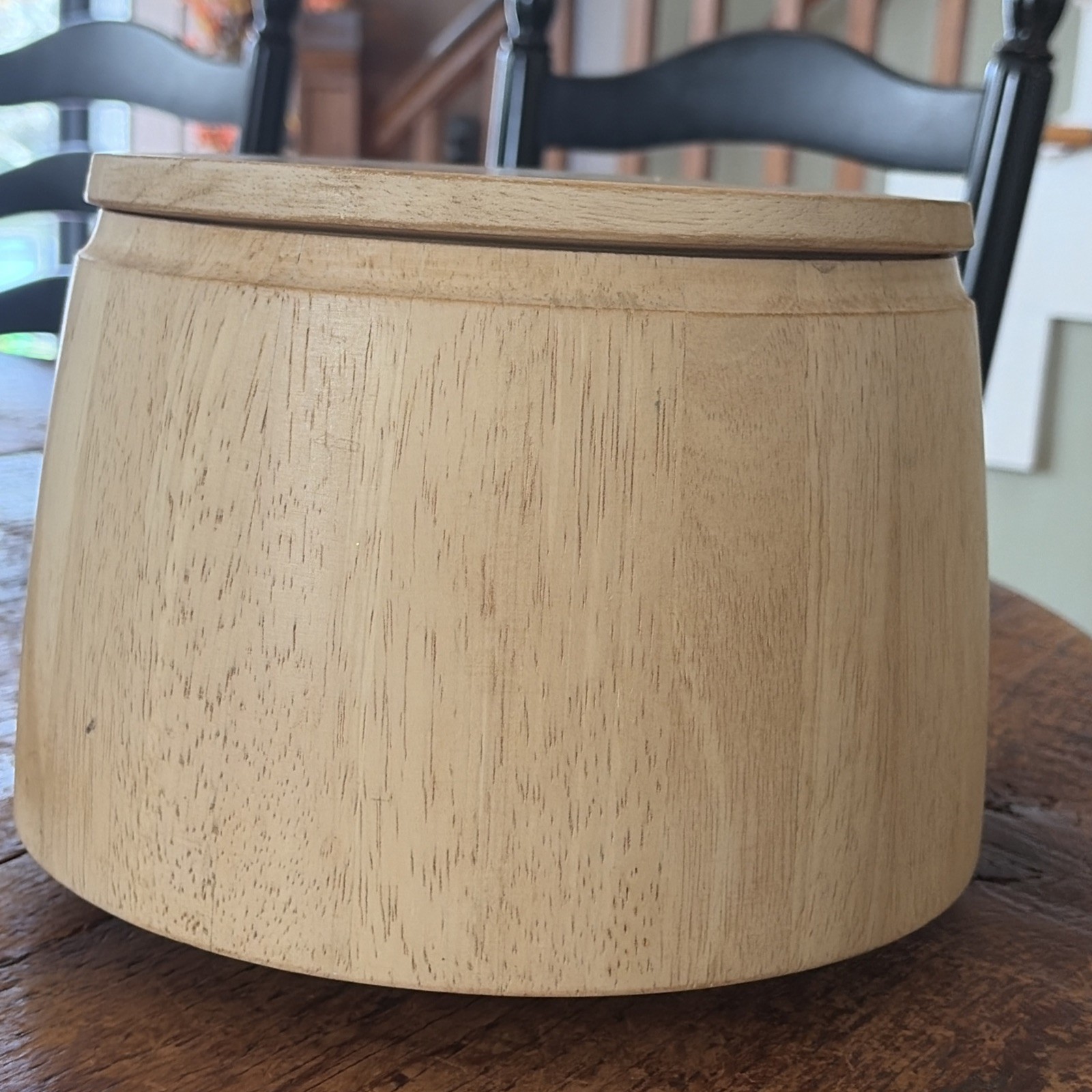 Table Edge Bucket Vintage Blonde Wood Mid Century Modern Dansk Danish Wood Round Ice ...