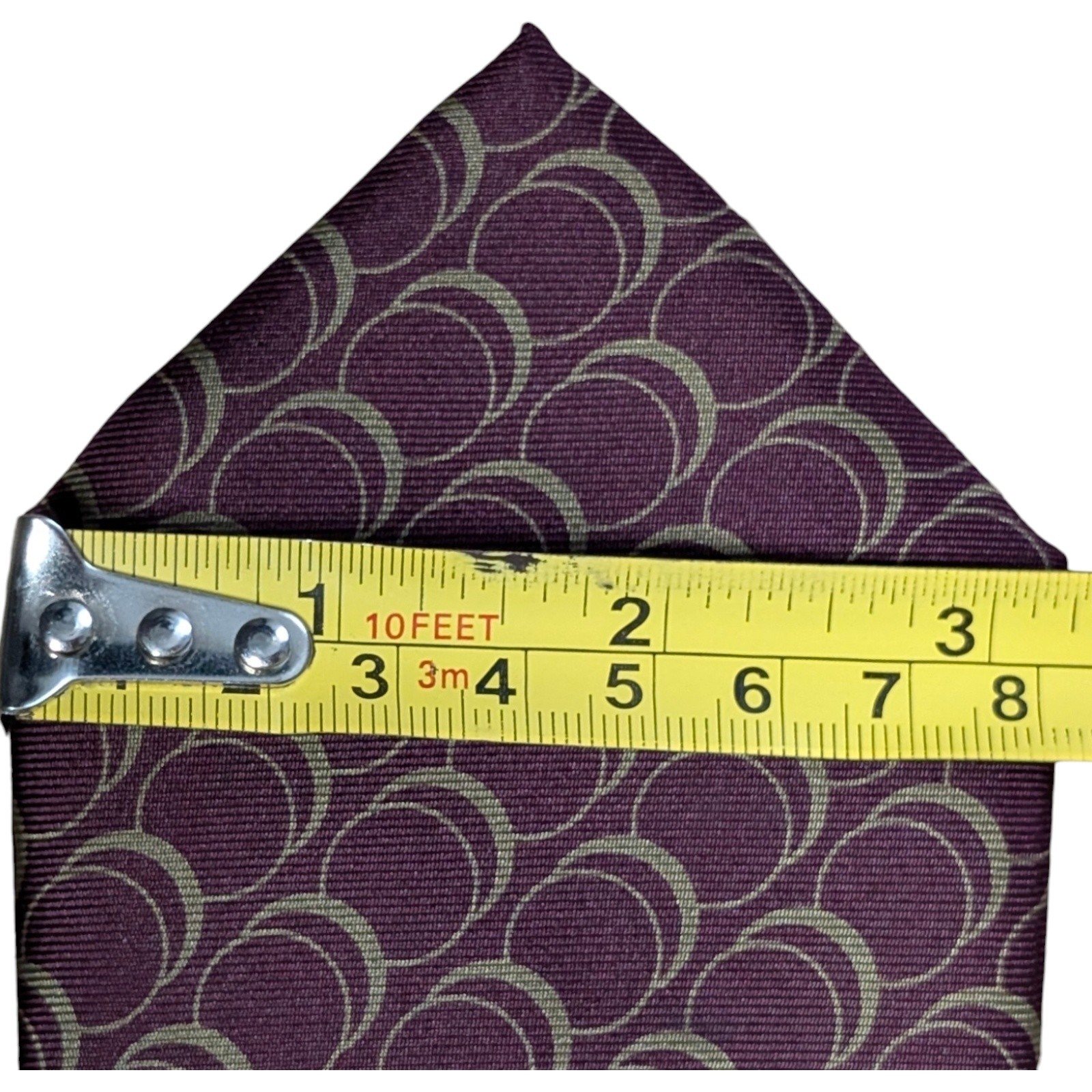 Valentino Silk Tie Mens Geometric Burgundy Gold Italy Classic Formal 57"x3.25" thumbnail 7