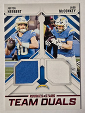 2025 Rookies & Stars - Team Duals Justin Herbert, Ladd McConkey #TD-LAC (MEM)