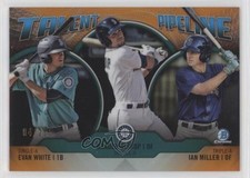 2019 Bowman Orange Refractor 4/25 Ian Miller Evan White Braden Bishop nd3