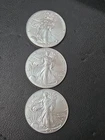 Lot of Three 2023 $1 American Silver Eagle Dollars