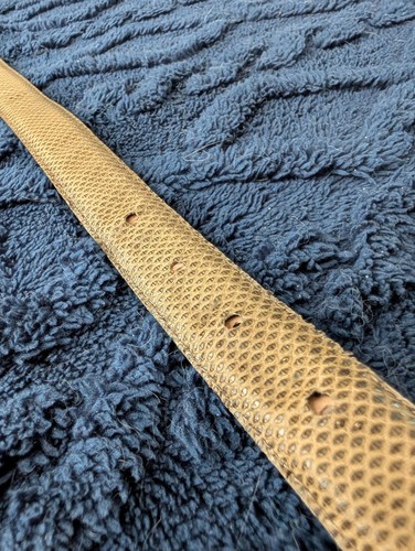 CARLISLE Belt #1607 Beige Faux Snakeskin Size L Karen Callan Statement Buckle - Picture 4 of 7