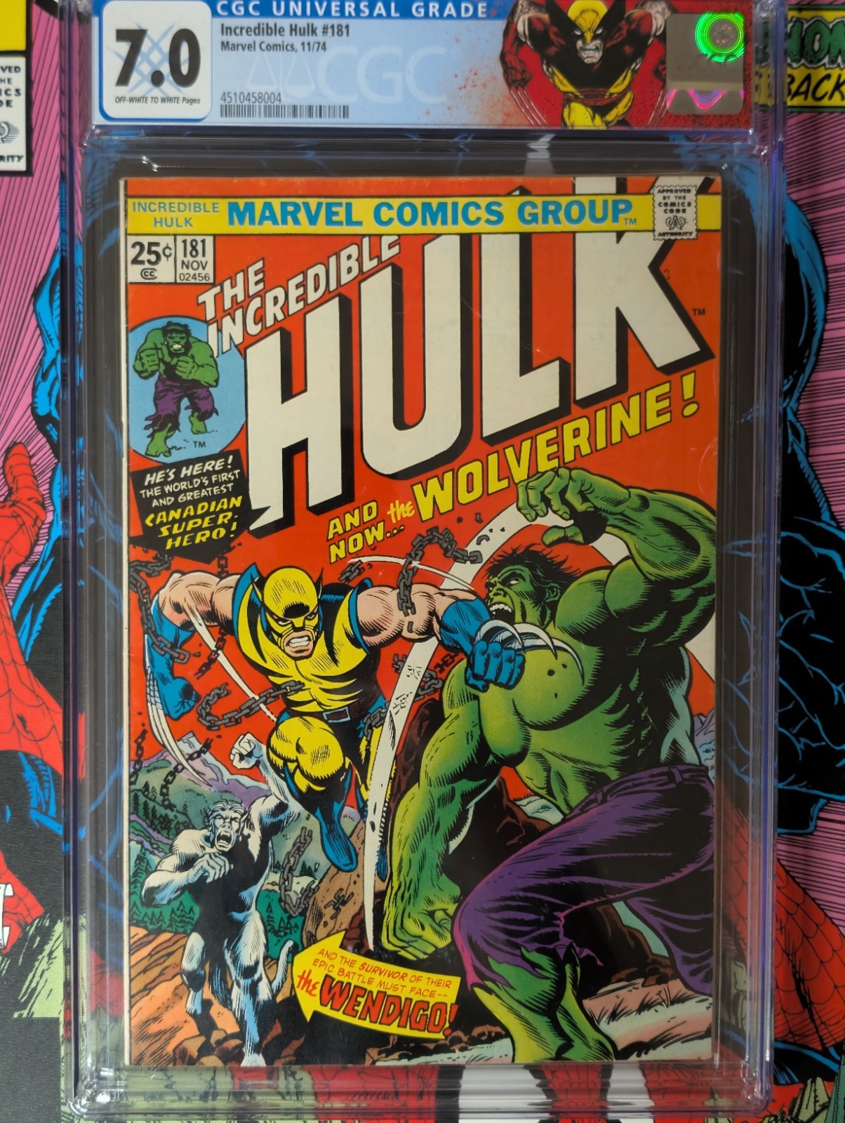 Incredible Hulk #181 (1974) 1st Appearance of Wolverine CGC 7.0 Custom Label