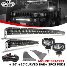 For 2006-2010 Hummer H3 H3T Upper Roof 50" LED Light Bar Bracket Mount Kit