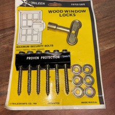 Vintage Trileen Wood Window Locks NOS 1984 Made in USA Security Bolts Vintage Trileen Wood Window Locks NOS 1984 Made in USA Security Bolts