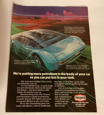 #ad 1981 Texaco Print Ad We’re Putting More Petroleum In The Body Of Your Car $10.00