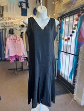 1920s Vintage Antique Flapper Black Silk Dress Plus Size