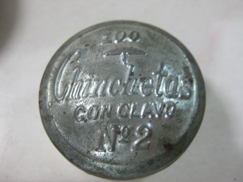 F131 LOTE 3 CAJITAS METALICAS ANTIGUAS-PASTILLAS PARA TOS-CHINCHETAS-AÑOS 50-60 - Picture 5 of 8