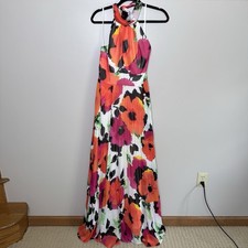 Eliza J Vibrant Floral halter neck pleated maxi dress 6