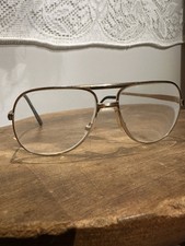 Vintage Aviator Marcolin Marchon Eyeglasses Full Frame Gold 900 GE 59 15 Glasses