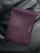 Calvin Klein Leather Wristlet Clutch Bag Burgundy Zip Pouch