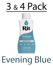 (3 & 4 Pack) Rit All Purpose Liquid Dye, Evening Blue 8 fl oz
