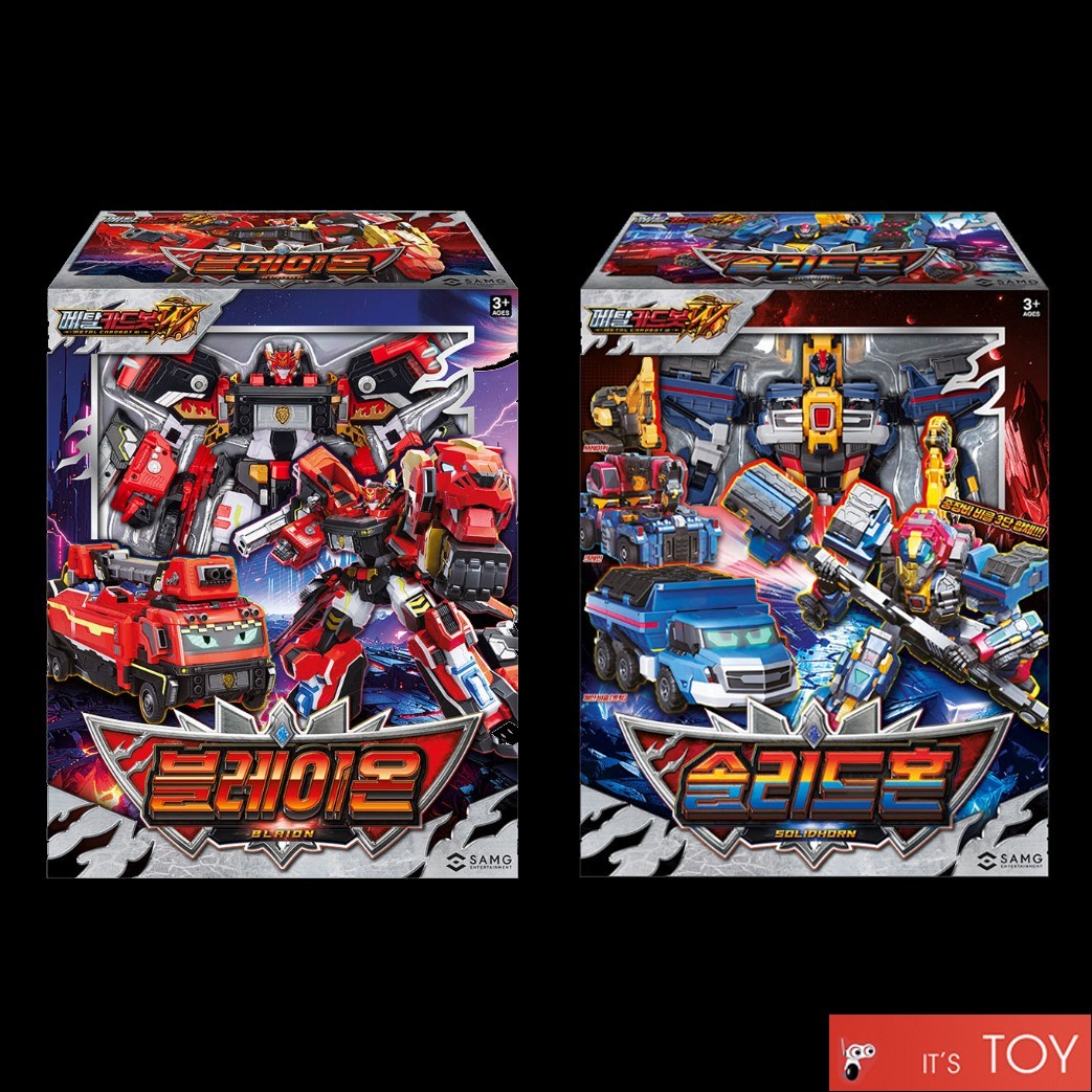 Metal Cardbot W BLAION & SOLIDHORN Fire Truck Crane Transforming