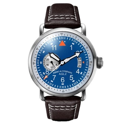 Eisen & Co. AGL 2 Automatik Stahl Leder Blau Datum 24H Flieger Herrenuhr