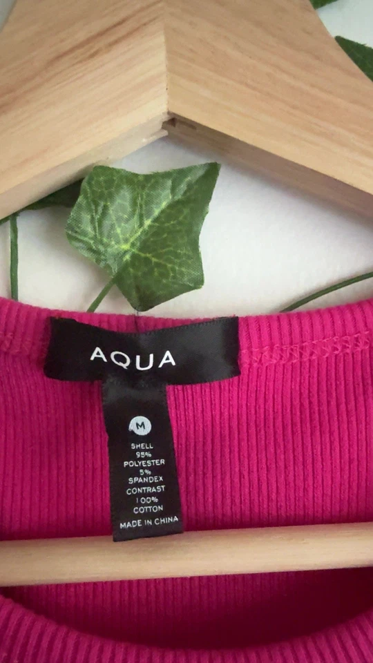 Pink Colored Aqua Mixed Media Drop Waist Dress In Size Large - Image 2 of 3