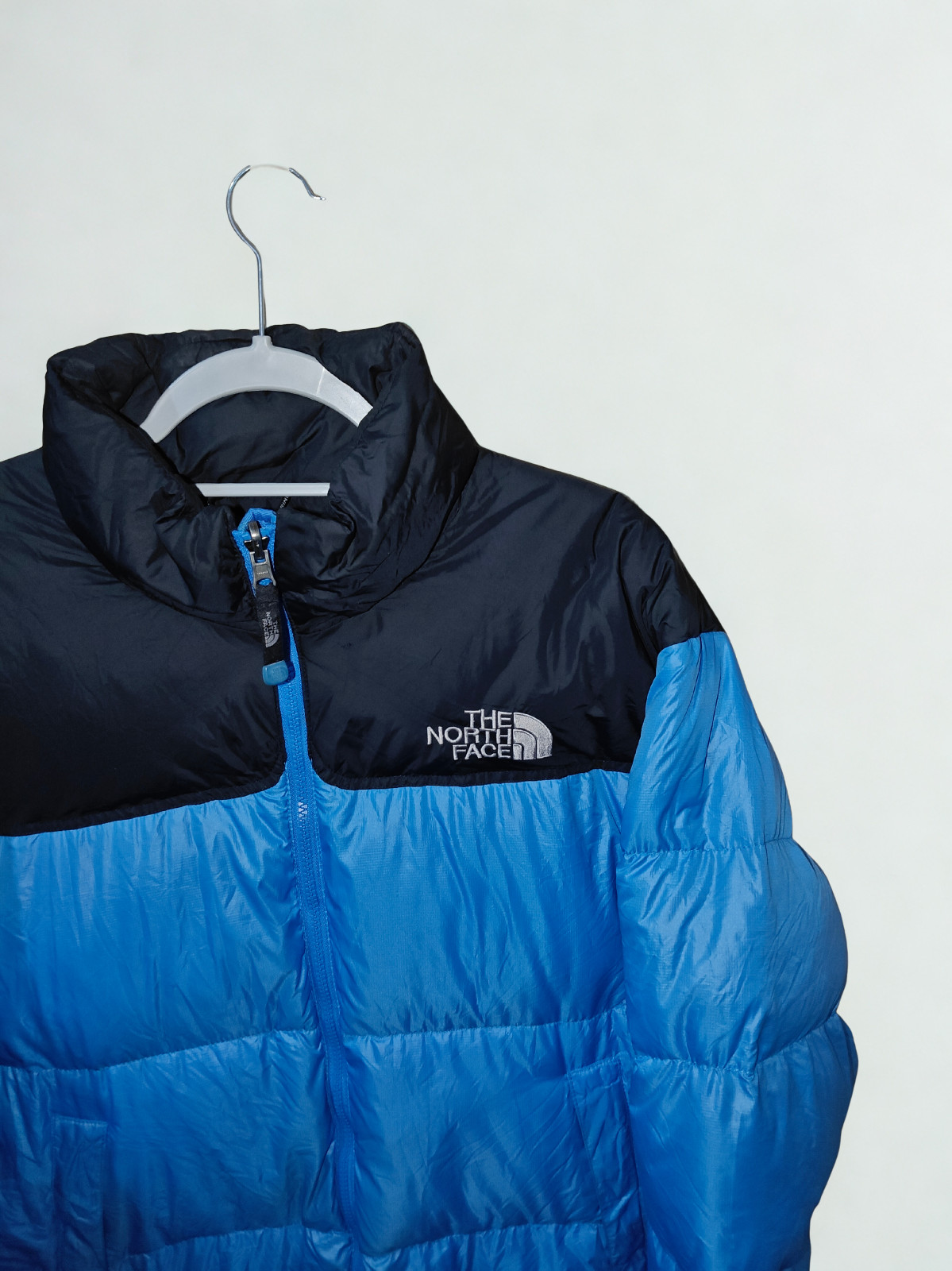 The North Face Blue & Black Nuptse 700 Fill Down Puffer Jacket - Size 100 Large image 2