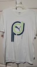PUMA Men's XL White Cotton Jersey Graphic Logo Crew Neck Short Sleeve T-Shirt