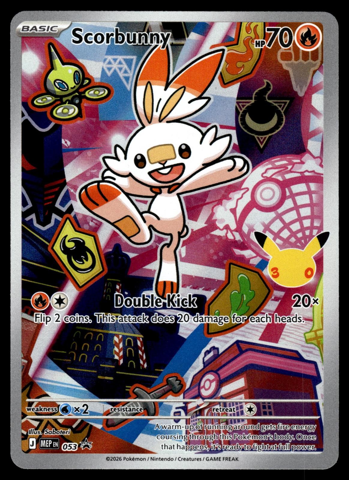 Scorbunny 053 Promo ME: Mega Evolution Promo Pokemon Holo Near Mint