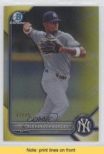 2022 Bowman Chrome Prospects Yellow Refractor 37/75 Alexander Vargas READ 0c7s