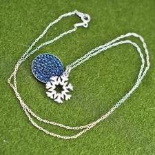 18  , Sterling 925 silver circle chain necklace snowflake pendant crystal tag
