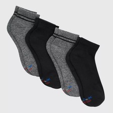 Hanes X-Temp Men's Comfort Fit Ankle Socks 4 pair Black/Gray shoe size 6-12