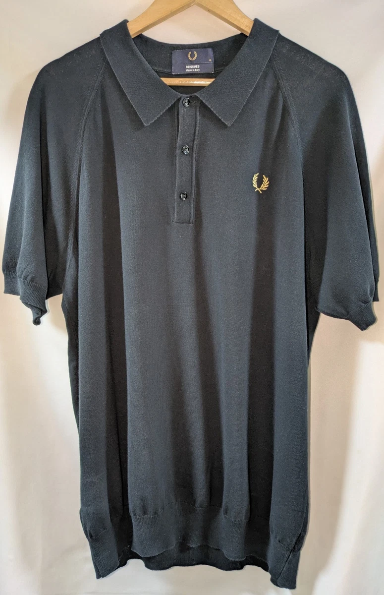 Fred Perry Reissues Polo De Punto Negro Made In Italy XL K7303