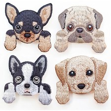 Brooch Bag Pin Embroidery Cartoon Lifelike Pug Chihuahua Labrador Boston Dog
