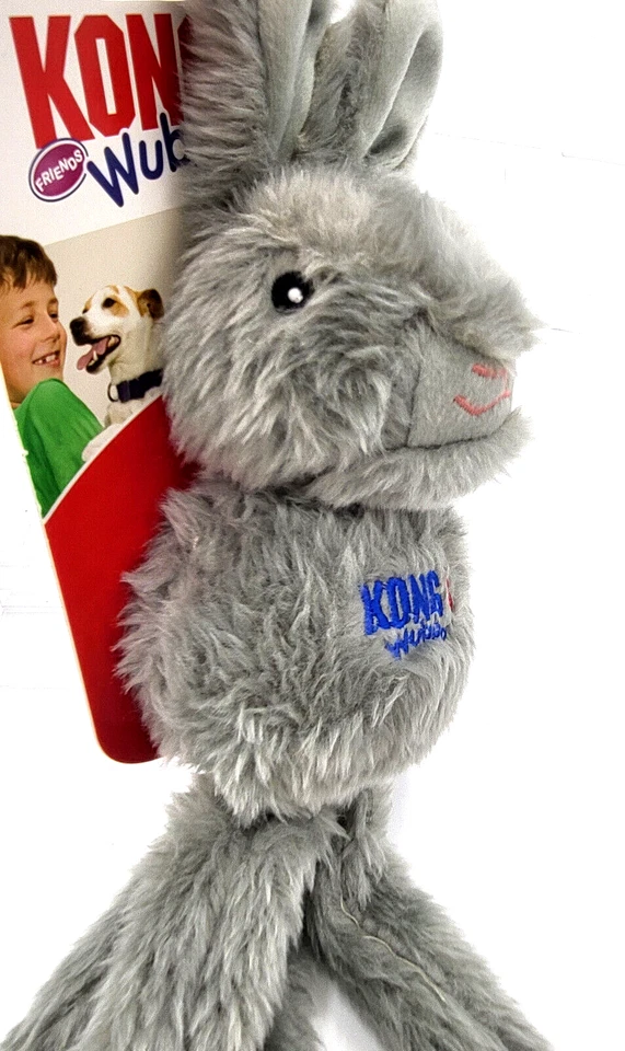 Juguete para buscar perro KONG Wubba Friends GRANDE conejo chirriante lanzar y jugar Foto 2 de 4