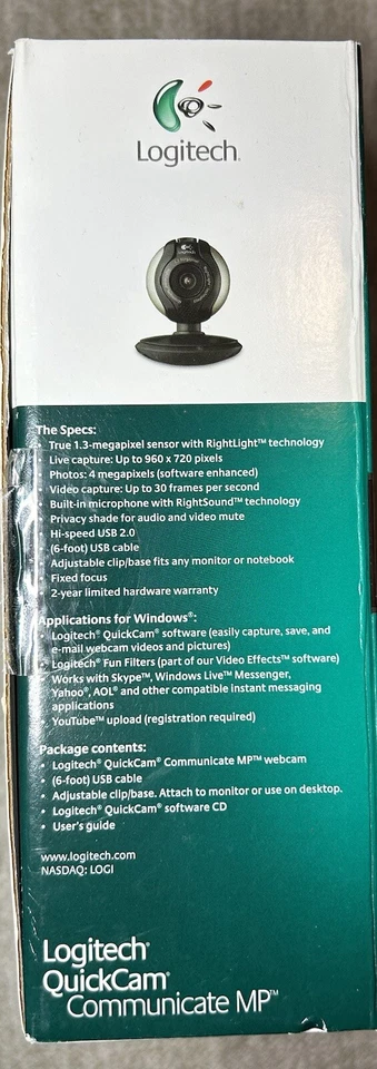 NIB Sealed Logitech QuickCam Communicate MP (S 5500) 1.3mp Webcam - Image 2 of 3
