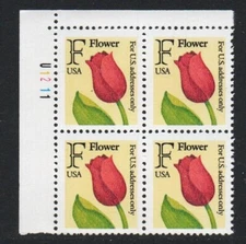 ALLY'S STAMPS US Plate Block Scott #2517 (29c) "F" - Flower [4] MNH F/VF [STK