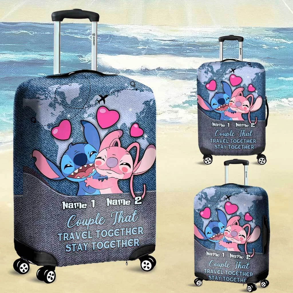 Personalized Angel Stitch Couple That Travel Together Luggage Cover