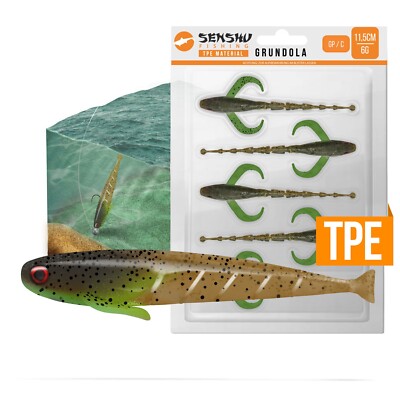 Senshu Grundola TPE Gummifisch Shad Gummiköder Barsch Zander Hecht 8 Farben 