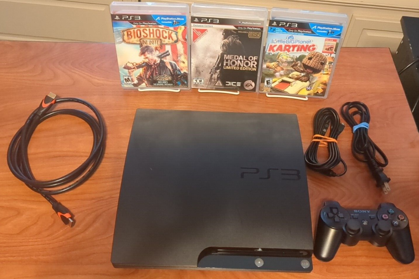 Sony PlayStation 3 CECH 2001A PS3 Slim Console 120GB 1 Controller 3