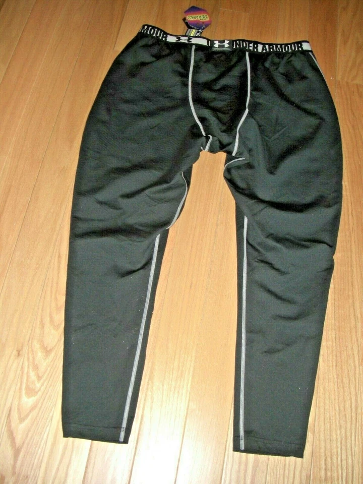 RARE~MENS~NWT~Under Armour Coldgear Infrared Black/Gray Evo Fitted Leggings~3XL  - Image 4 of 4
