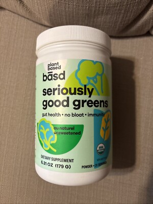 Basd Seriously Good Greens Powder - 6.31 Oz. Exp 03/2026 - Unsweetened