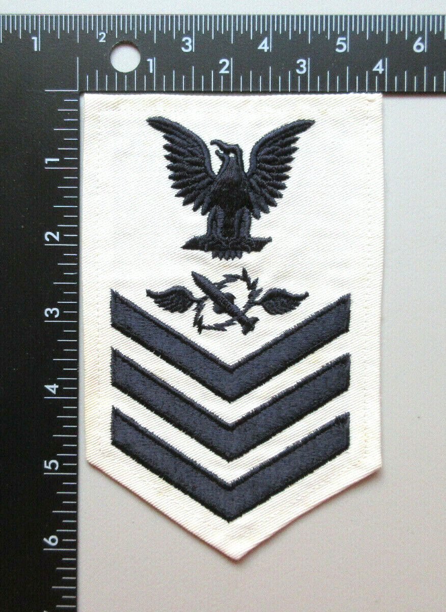 U.S. Navy 1st Class Petty Officer Aviation Missile Technician White Rate Patch  