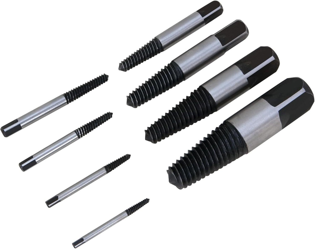 Performance Tool W2968 - 8-Piece Spiral Screw Extractor Set with