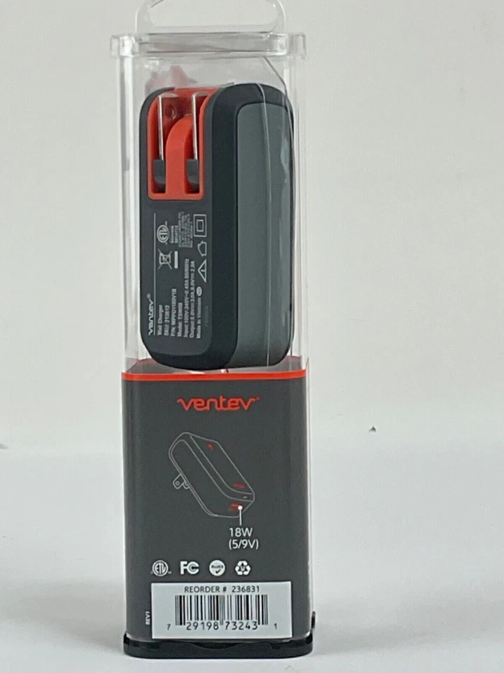 Ventev Wallport (18W) 3A USB-C Wall Rapid Charger In Carry Case - Image 3 of 3