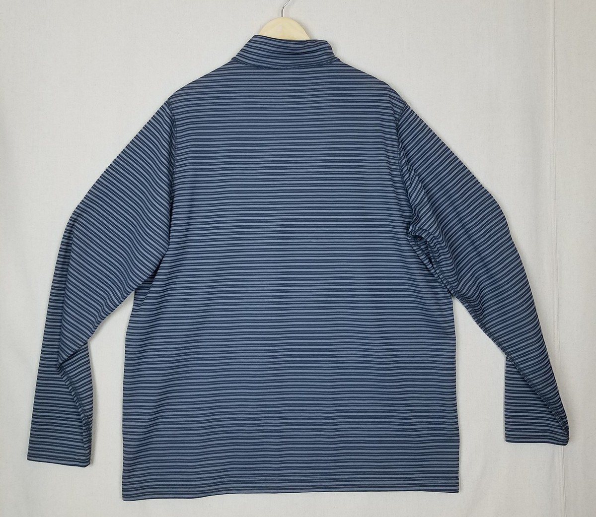 CB SPORTS Mens Gray Striped Poly Long Sleeve Pullover 1/4-Zip