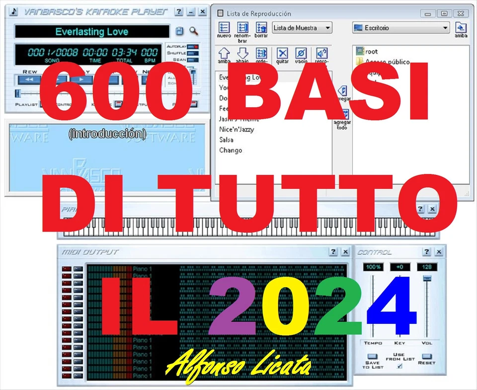 ALFONSO LICATA MIDI KARAOKE BASES THROUGHOUT 2024 - NO. 600 BASES FOR VANBASCO AND OTHER SOFTWARE