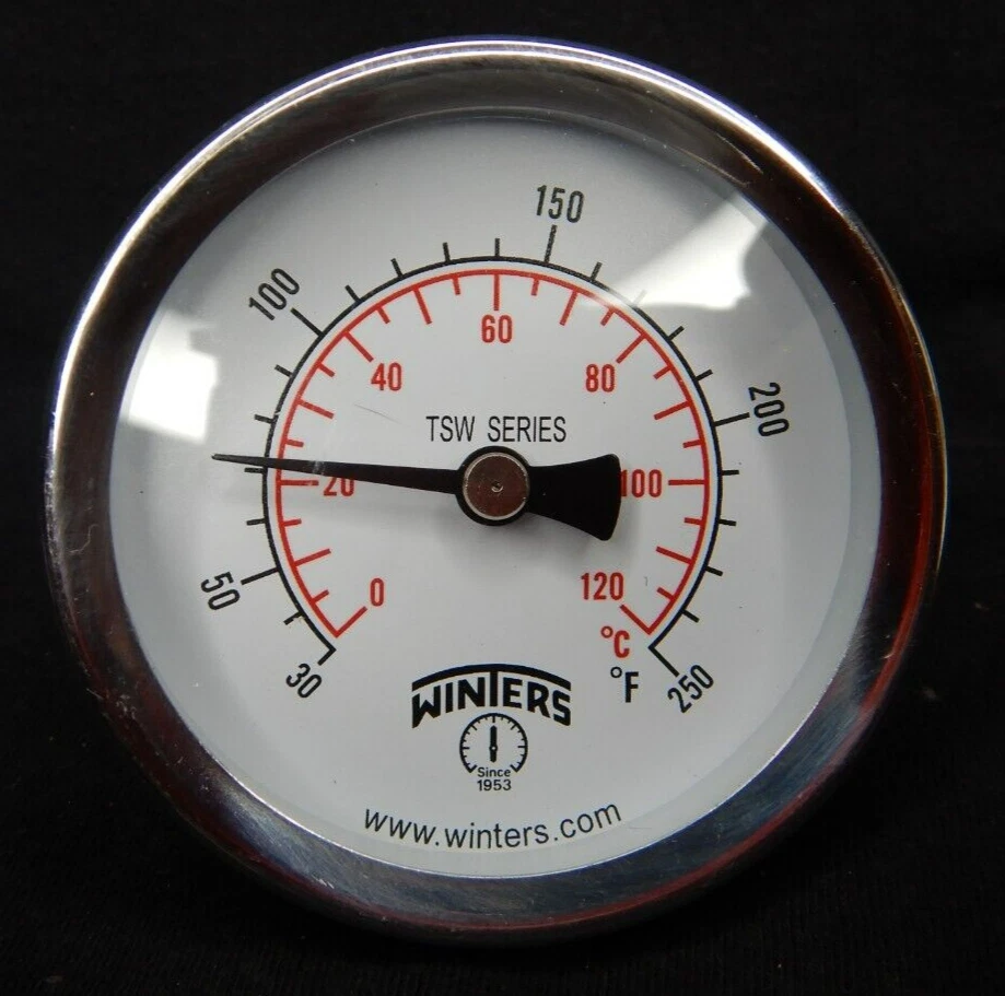 Winters Dial Thermometer 30° to 250°F/0° to 120°C 3/4" Male x 3/4" Sweatwell