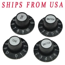 KAISH 4x Silver Guitar Witch Hat Knobs Fits Les Paul Epiphone SG