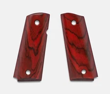 1911 Officer Grips, Red Cocobolo, Smooth, Beveled Bottom