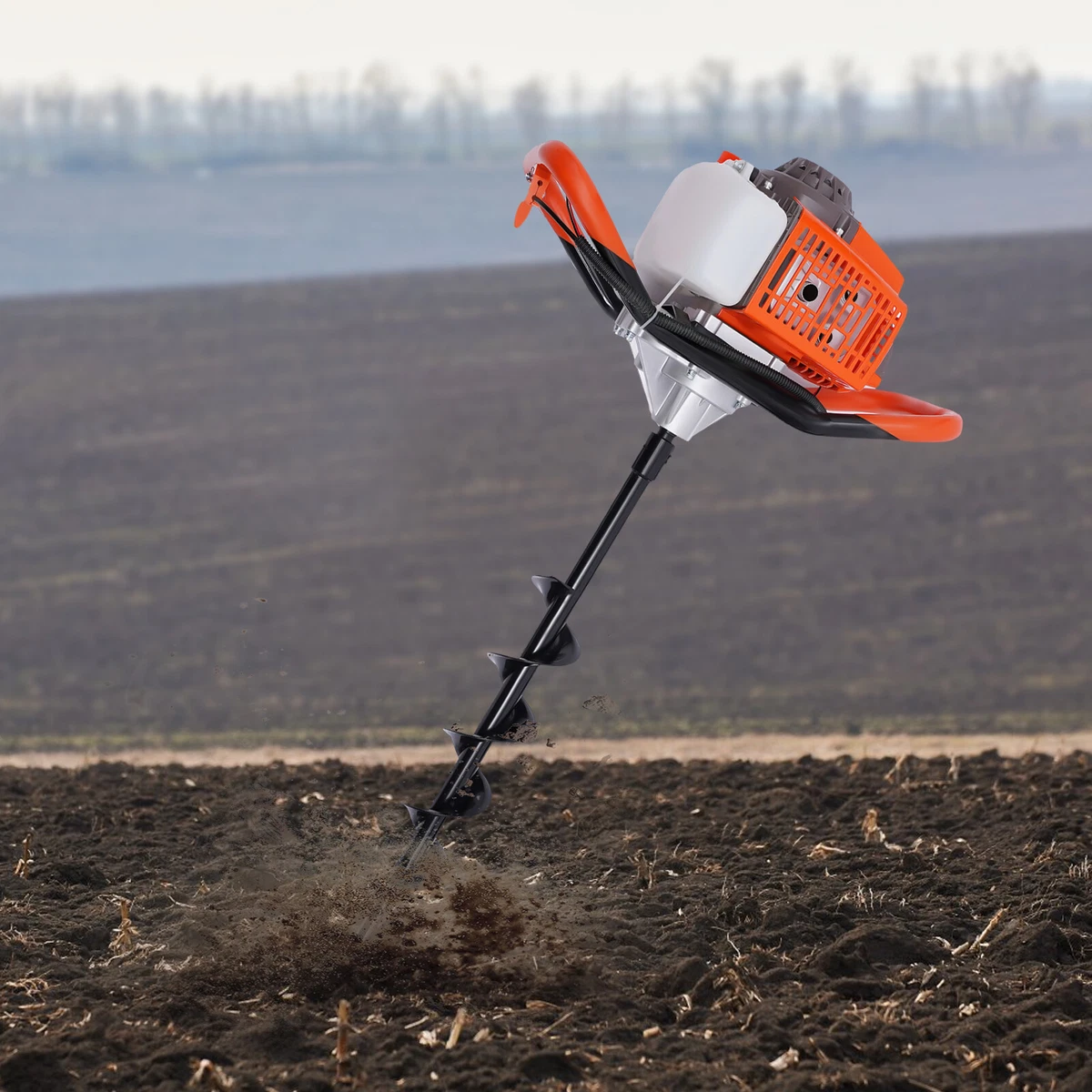 Benzin Erdbohrer Erdbohrgerät Erdlochbohrer 2-stroke Pfahlbohrer 3 Bohrer  71CC