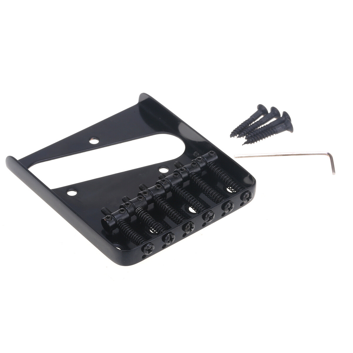 Musiclily Pro Black 54mm Bridge Vintage 6 Barrel Saddles For Telecaster Guitar